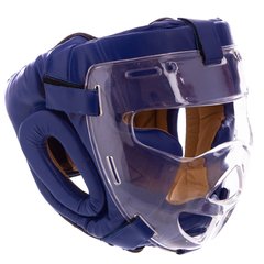 Шлем для единоборств с прозрачной маской синий EVERLAST FLEX MA-0719
