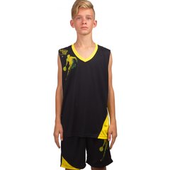 Детская форма баскетбольная Lingo Pace Черно-желтый LD-8081T, 125-135 см
