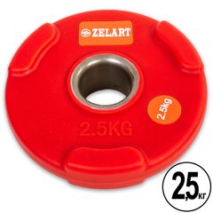 Блины для штанги (диски) PU с хватом d-50мм Zelart TA-5336-50- 2,5