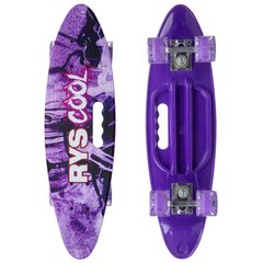 Пластиковый скейтборд круизер 60x17см PC дека с отверстием и светящимися колесами SK-885-3, Фиолетовый