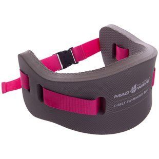 Пояс для аквафітнесу аквааеробіки та плавання аквапояс Swimming B-BELT MadWave M082614000W підтримка ваги до 75кг сірий