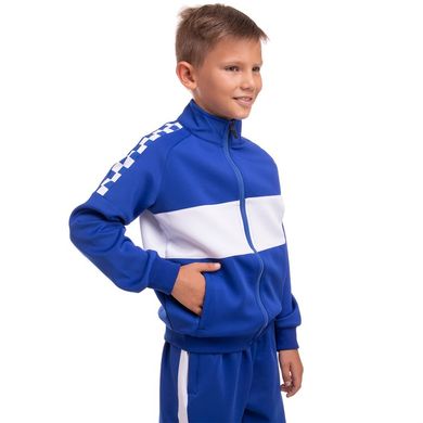 Футбольный тренировочный спортивный костюм детский LD-6629T, рост 120-125 Сине-белый