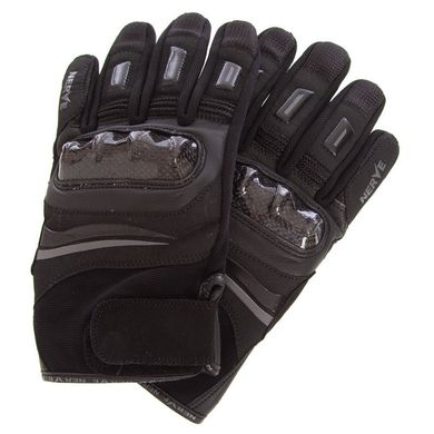Перчатки для мотоцикла кожаные NERVE черные KQ1039, L