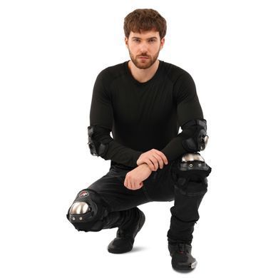 Комплект мотозащиты наколенники и налокотники PRO-BIKER M-9334 черный-желтый