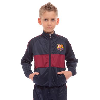 Спортивный костюм футбольный детский BARCELONA LD-6130K-BS, рост 120-125 Темно-синий