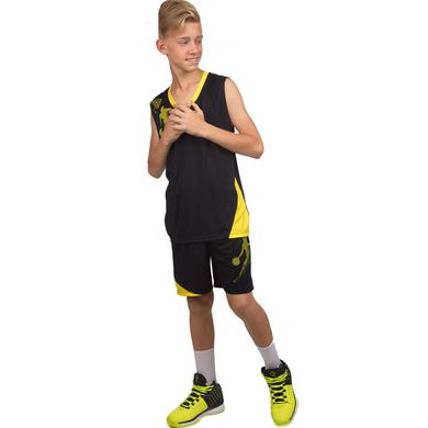 Детская форма баскетбольная Lingo Pace Черно-желтый LD-8081T, 125-135 см