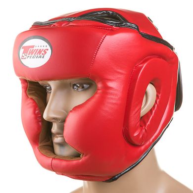 Боксерский шлем закрытый красный Flex TWINS TW475