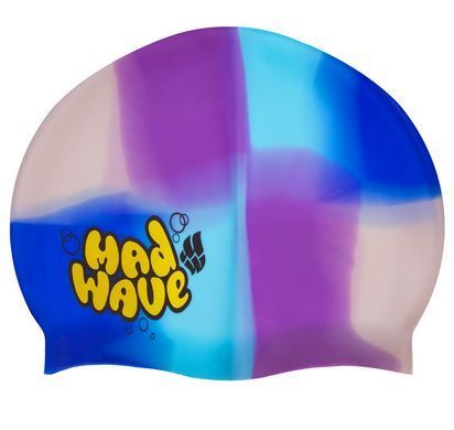 Шапочка для плавания силиконовая юниорская MadWave MULTI JUNIOR M054901 цвет голубой-розовый
