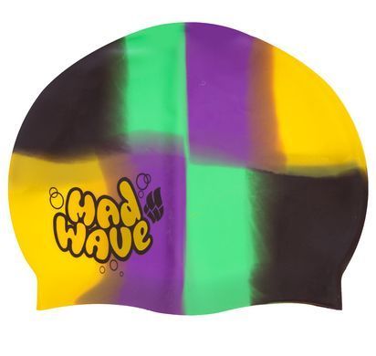 Шапочка для плавания силиконовая юниорская MadWave MULTI JUNIOR M054901 цвет голубой-розовый