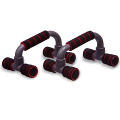 Упоры для отжиманий 2штуки Zelart FI-1777 PUSH-UP BAR 12x23см серый-красный