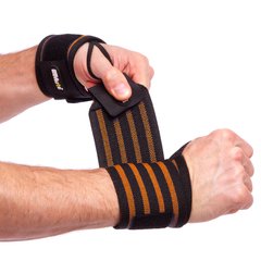 Бинты кистевые для жима STRENGTH WRIST WRAPS Zelart TA-311 цвет оранжевый