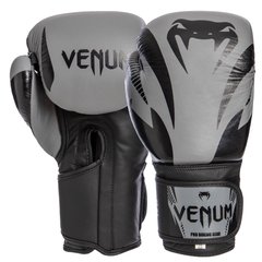 Перчатки боксерские кожаные на липучке VENUM IMPACT CLASSIC VL-8316 хаки (OF), 10 унций
