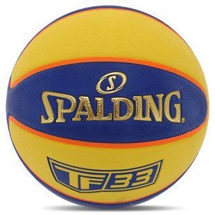 Мяч баскетбольный резиновый SPALDING TF-33 84352Y размер 6 синий-желтый