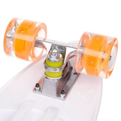 Скейтборд круизер 60x17см пластиковый с отверстием и светящимися колесами SK-885-4, Черный