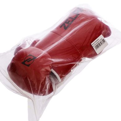 Боксерские перчатки на шнуровке PU ZELART BO-1348 красные, 10 унций