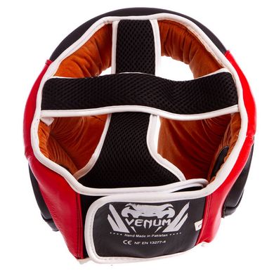 Шлем боксерский кожаный черный VENUM BO-6652