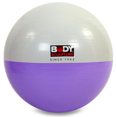 Большой надувной мяч (фитбол) гладкий глянцевый двухцветный 65см Body Sk BB-001EPP-26, Сиреневый