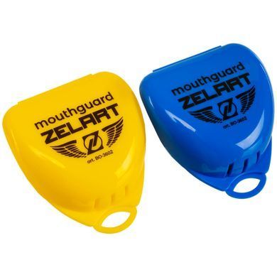 Капа боксерская одночелюстная двухслойная Zelart BO-3602 цвет синий-черный