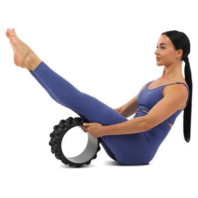 Колесо для йоги масажне Wheel Yoga Zelart FI-6205 колір блакитний