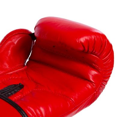 Перчатки боксерские кожаные на липучке EVERLAST красные BO-4748, 12 унций