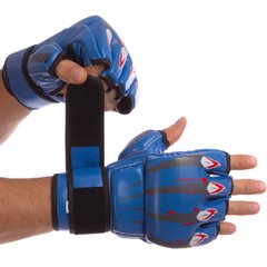 Перчатки мма перчатки для единоборств PU ZELART синие BO-1394, L