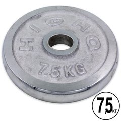 Блины (диски) 7,5 кг хромированные d-52мм HIGHQ SPORT ТА-1838