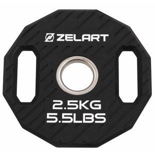 Млинці диски TPU 2 Handle металева втулка Zelart TA-6996-2_5 &oslash;51мм 2,5кг чорний