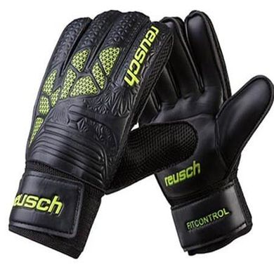 Футбольные перчатки (вратарские) з защитой пальцев Latex Foam REUSCH салатовые GGRH, 8