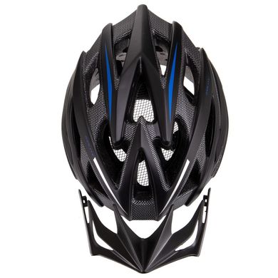 Шлем защитный, велошлем кросс-кантри с механизмом регулировки MOON MV29, Черно-синий M (55-58)