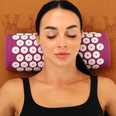 Валик масажний (Acupressure mat) Аплікатор Кузнєцова Zelart FI-1710 колір малиновий