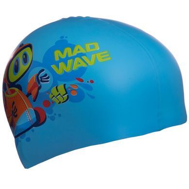 Шапочка для плавання силіконова юніорська MadWave Junior MAD BOT M057915 колір зелений