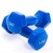 Гантели виниловые для фитнеса 2 шт по 1,5 кг 80022-V15, Синий