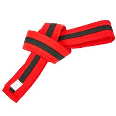 Пояс для кимоно двухцветный красно-черно-красный BO-7265, 220 см