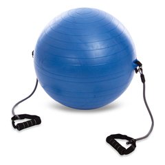 Фитбол с эспандерами глянцевый 65см PS FI-075T-65, Синий