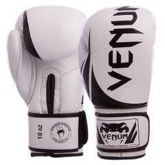 Перчатки для бокса VENUM CHALLENGER кожаные на липучке BO-5245 белые, 12 унций