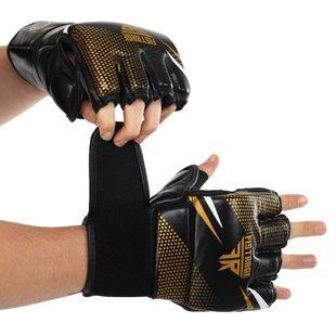 Рукавиці для змішаних єдиноборств MMA FISTRAGE VL-4159 розмір S колір чорний-золотий