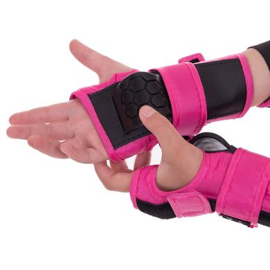 Детская защита для роликов (наколенники налокотники перчатки) HYPRO розовая HP-SP-B104, S (3-7 лет)