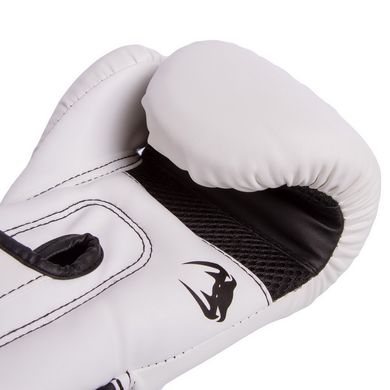 Перчатки боксерские PU на липучке бело-черные VENUM BO-8349, 8 унций