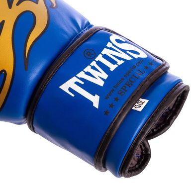Перчатки для бокса DX на липучке синие TWINS MA-5435, 12 унций