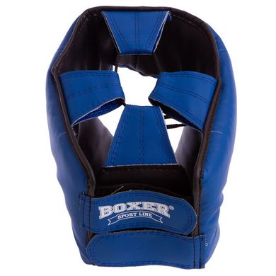 Боксерский открытый шлем Кожвинил красный BOXER 2028