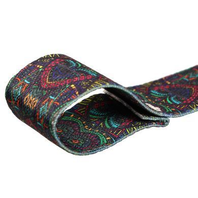 Ремень для йоги с кольцами Zelart FI-6975-4 183x3,8см зеленый-розовый