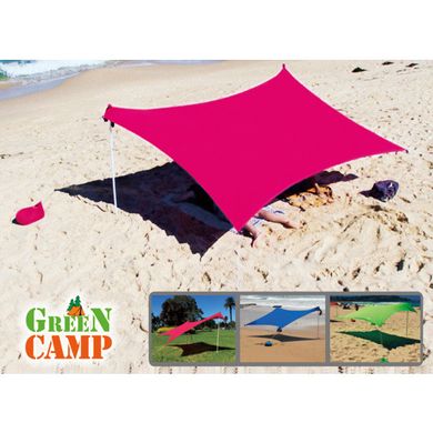 Пляжный тент GreenCamp с "якорными сумками" розовый GC1046