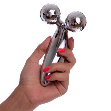 Масажер роликовий для обличчя та тіла 3D ліфтинг ручний 2 кулькиZelart 3D Massager XC-117 сірий