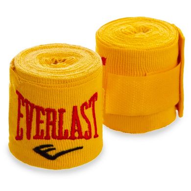 Бинты для бокса 3 метра хлопок с эластаном EVERLAST MA-5465-3, Желтый