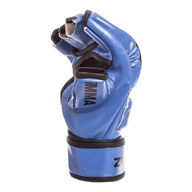 Перчатки ZELART для мма PU сине-черные BO-1395, L