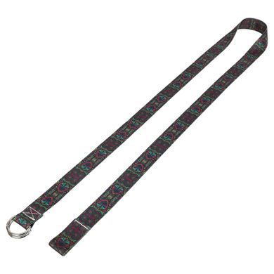 Ремень для йоги с кольцами Zelart FI-6975-4 183x3,8см зеленый-розовый