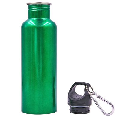 Бутылка для воды алюминивая с карабином 700 ml FI-0046, Разные цвета