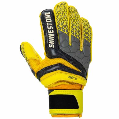 Вратарские перчатки с защитными вставками на пальцы FDSPORT желто-серые FB-915, 10