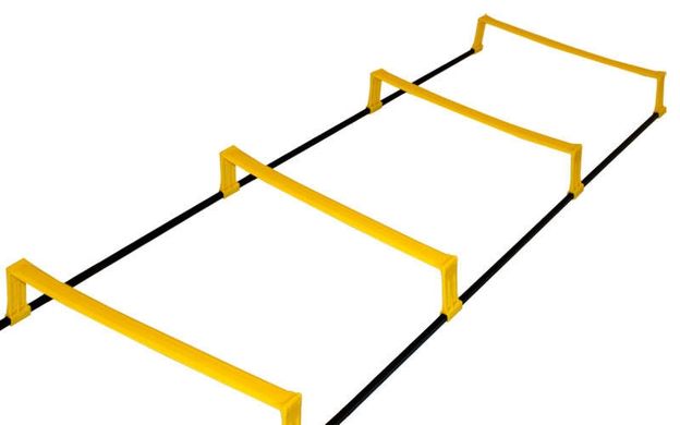 Координационная лестница дорожка с барьерами 4,3м (12 перекладин) C-4892-12, Жёлтый