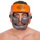 Шлем боксерский закрытый с полной защитой оранжевый-серый PU ZELART BO-1344